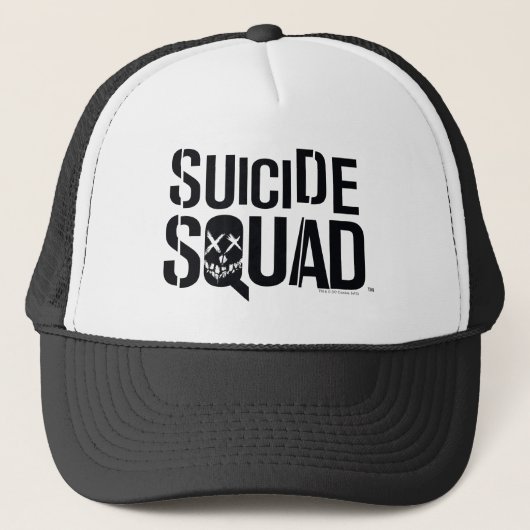 Suicide Squad | Weißes Logo Truckerkappe (Vorderseite)