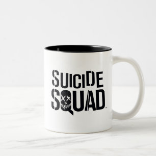 Suicide Squad   Weißes Logo Zweifarbige Tasse