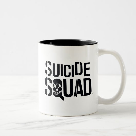 Suicide Squad | Weißes Logo Zweifarbige Tasse (Rechts)