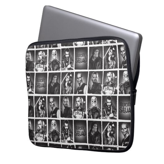 Suicide Squad Yearbook | Pattern Laptopschutzhülle (Vorderseite Links)