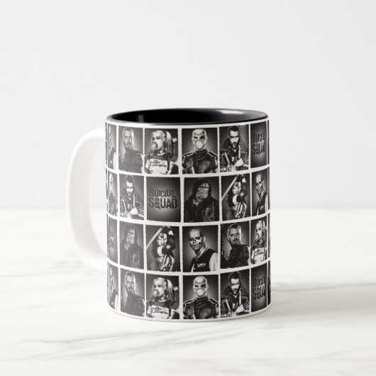 Suicide Squad | Yearbook Pattern Zweifarbige Tasse (Vorderseite Links)
