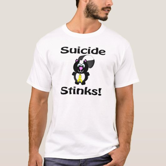 Suicide Stinks Skunk Awareness Design T-Shirt (Vorderseite)