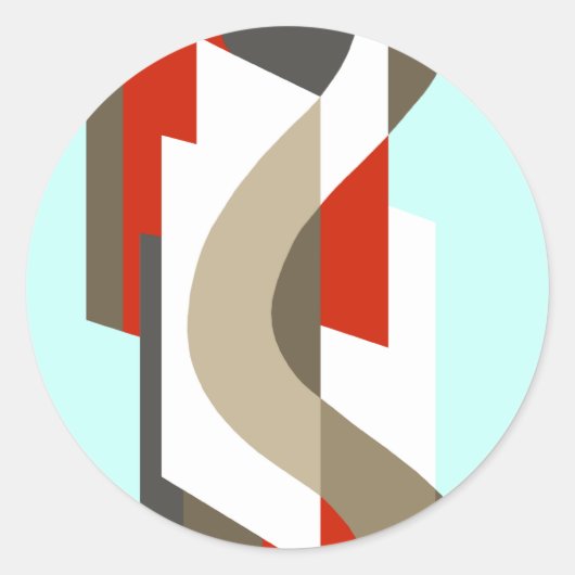 SUISSE: Art Deco Moderne: 60 Office, Mad Men Runder Aufkleber (Vorderseite)