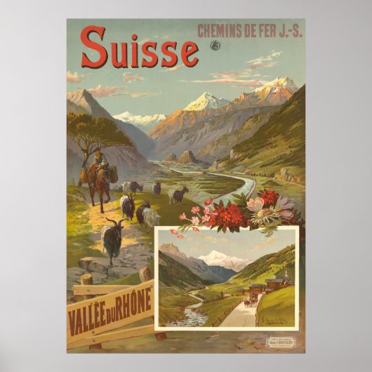 Suisse, Chemins de Fer Jura - Simplon, Poster (Vorne)