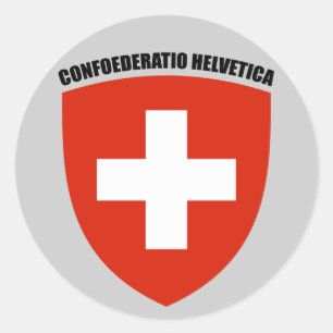 Suisse: Confoederatio Helvetica Runder Aufkleber