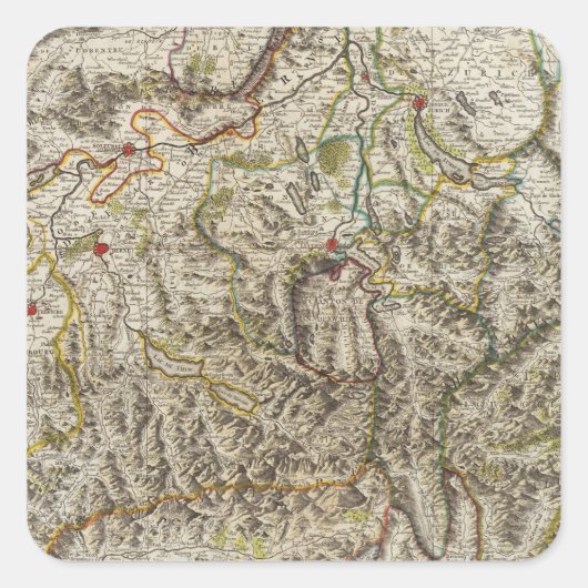 Suisse - die Schweiz Quadratischer Aufkleber (Vorderseite)