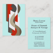 SUISSE: Kunst-Deko Moderne: Sechziger-Büro, Visitenkarte (Vorne/Hinten)