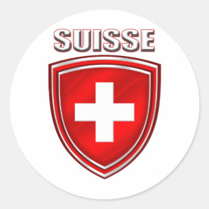 Suisse Logoschild-Emblemflagge von der Schweiz Runder Aufkleber
