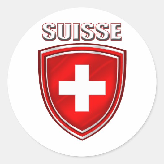 Suisse Logoschild-Emblemflagge von der Schweiz Runder Aufkleber (Vorderseite)