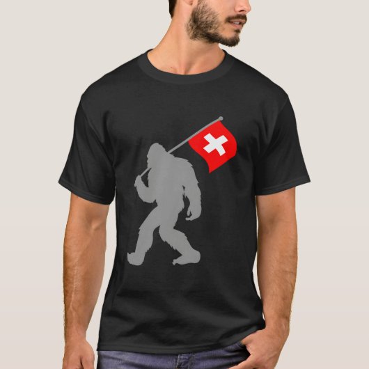 Suisse Or Swiss Flag On Switzerland Flag T-Shirt (Vorderseite)