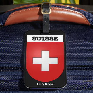 Suisse | Schweiz - Vintager Wappenmantel Gepäckanhänger