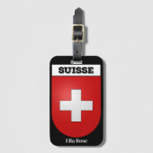 Suisse | Schweiz - Vintager Wappenmantel Gepäckanhänger (Vorderseite Vertikal)