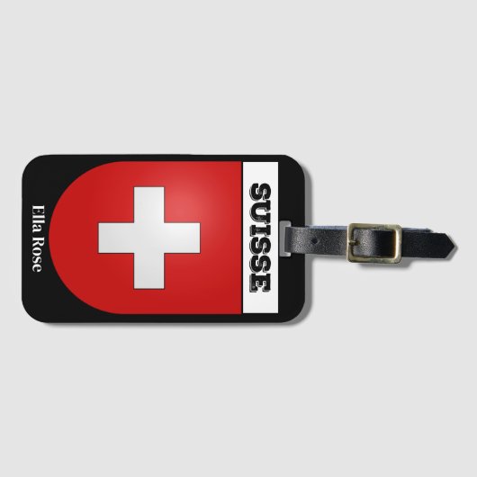 Suisse | Schweiz - Vintager Wappenmantel Gepäckanhänger (Vorderseite (Horizontal))