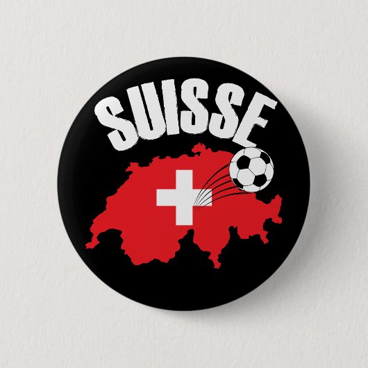 Suisse Switzerland Karte Fußball Button (Vorderseite)