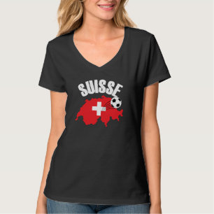 Suisse Switzerland Karte Fußball T-Shirt
