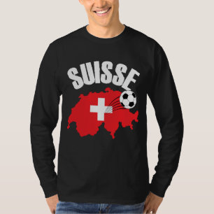 Suisse Switzerland Karte Fußball T-Shirt