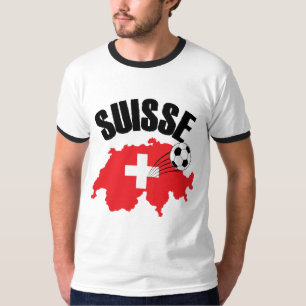 Suisse Switzerland Karte Schweizer Fußball T-Shirt