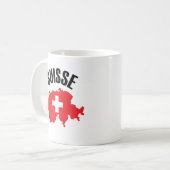 Suisse Switzerland Kartenflagge Kaffeetasse (Vorderseite Links)
