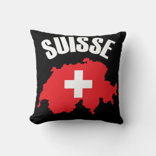 Suisse Switzerland Kartenflagge Kissen
