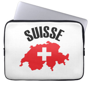 Suisse Switzerland Kartenflagge Laptopschutzhülle