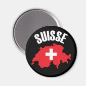 Suisse Switzerland Kartenflagge Magnet (Vorderseite/Rückseite)