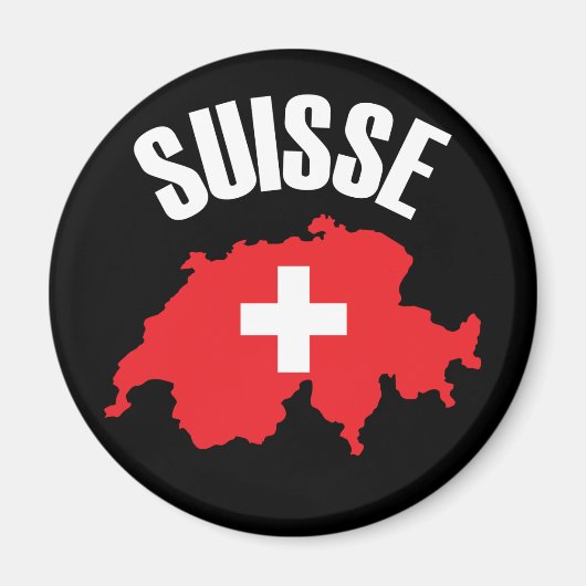 Suisse Switzerland Kartenflagge Magnet (Vorne)