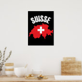 Suisse Switzerland Kartenflagge Poster (Küche)