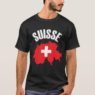 Suisse Switzerland Kartenflagge T-Shirt