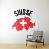 Suisse Switzerland Kartenflagge Wandteppich (Beispiel (Horizontal))