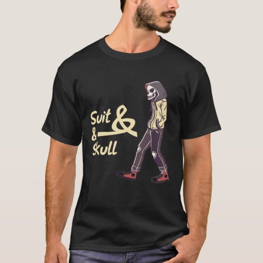 Suit & Scull – Dunkle Eleganz trifft Rebellion tee (Vorderseite)