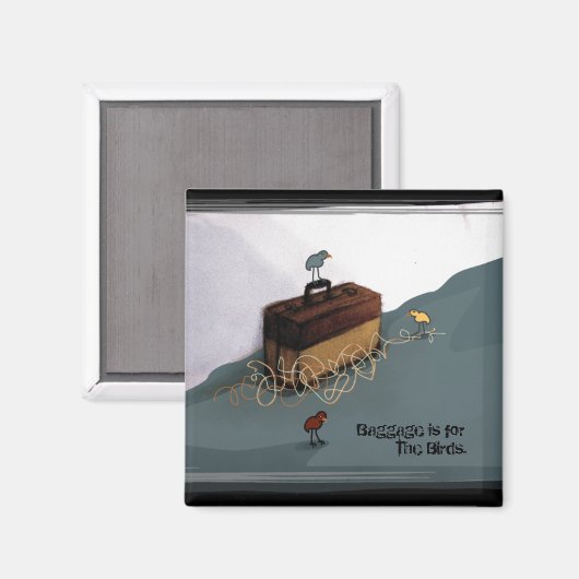 Suitcase Birds Magnet (Vorderseite/Rückseite)