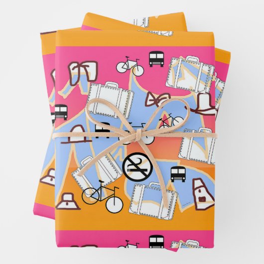 Suitcase wird reisen geschenkpapier set (Beispiel)