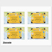 Suitcase World Travel Themed Bar Bat Mitzvah Rechteckiger Aufkleber (Blatt)