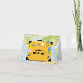 Suitcase World Travel Themed Vielen Dank Dankeskarte
