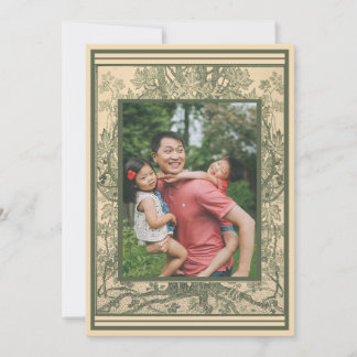 Suite de Paysages Ornate French Photo Green Border Feiertagskarte