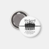 Suited Groomsman Silhouette Wedding Party Name Dat Magnet (Vorderseite/Rückseite)
