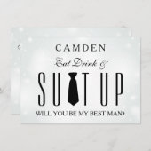 Suitup Werden Sie mein Bestman Einladung (Vorne/Hinten)