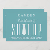 Suitup Werden Sie mein Bestman Einladung (Vorne/Hinten)