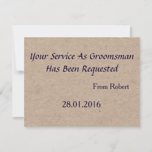 Suitup Werden Sie mein Bestman Glitzer Einladung (Rückseite)