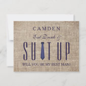 Suitup Werden Sie mein Bestman-Glitzer sein Einladung (Vorderseite)