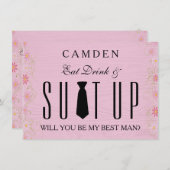 Suitup Werden Sie mein Bestman sein Einladung (Vorne/Hinten)