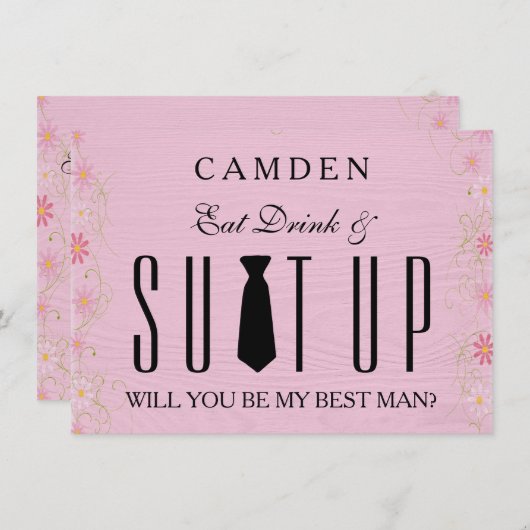 Suitup Werden Sie mein Bestman sein Einladung (Vorne/Hinten)