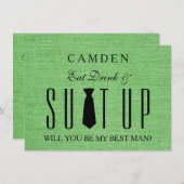 Suitup Werden Sie mein Bestman sein Einladung (Vorne/Hinten)