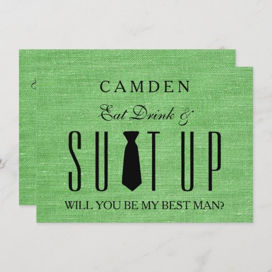 Suitup Werden Sie mein Bestman sein Einladung (Vorne/Hinten)