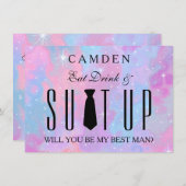 Suitup Werden Sie mein Bestman sein Einladung (Vorne/Hinten)