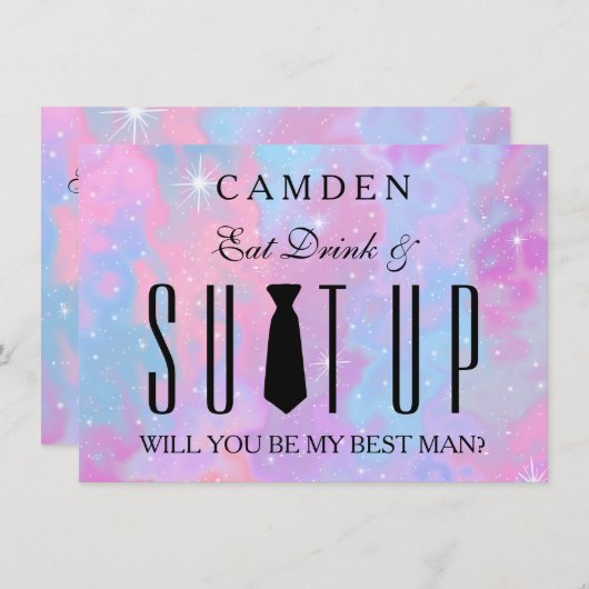 Suitup Werden Sie mein Bestman sein Einladung (Vorne/Hinten)