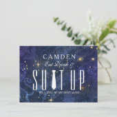 Suitup Werden Sie mein Bestman sein Einladung (Stehend Vorderseite)