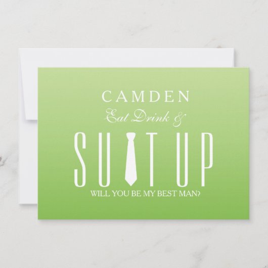 Suitup Werden Sie mein Bestman sein Einladung (Vorderseite)