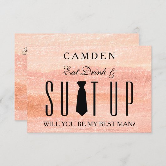Suitup Werden Sie mein Bestman sein Einladung (Vorne/Hinten)