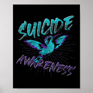 Suizid Awareness Hummingbird Suizidprävention Poster